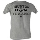 World Football League T-Shirt Houston Texans Adult Gray Tee Shirt