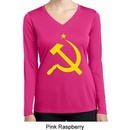 Yellow Hammer and Sickle Ladies Dry Wicking Long Sleeve Shirt
