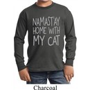 Yoga Namastay Home with My Cat Kids Long Sleeve Shirt