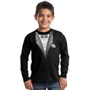 Tuxedo Kids T-shirt With White Flower  Long Sleeve Youth Tee