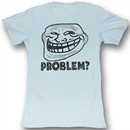 You Mad Juniors Shirt U Troll Cool Face Problem Light Blue Tee T-Shirt