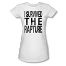 Zombie Juniors T-Shirt I Survived The Rapture White Tee Shirt