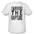 Zombie T-Shirt I Survived The Rapture Adult White Tee Shirt