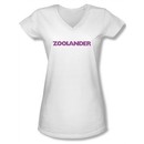 Zoolander Shirt Juniors V Neck Logo White Tee T-Shirt