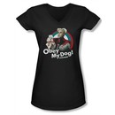 Zoolander Shirt Juniors V Neck Obey My Dog Black Tee T-Shirt