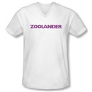Zoolander Shirt Slim Fit V Neck Logo White Tee T-Shirt