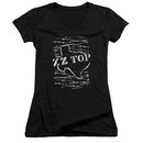 ZZ Top Juniors V Neck Shirt Barbed Black T-Shirt