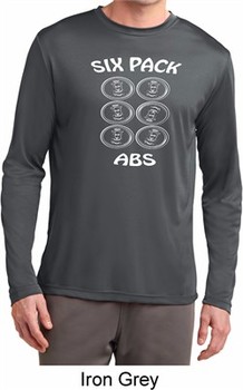 6 Pack Abs Beer Funny Mens Dry Wicking Long Sleeve Shirt