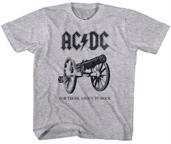 AC/DC Kids Shirt For Those About To Rock Youth Athletic Heather T-Shirt