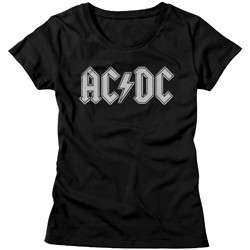 AC/DC Shirt Juniors Band Logo Black T-Shirt