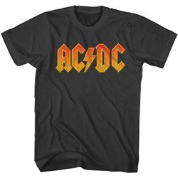 AC/DC Shirt Orange Band Logo Black T-Shirt