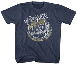 Aerosmith Kids Shirt Get Your Wings US Tour 1974 Heather Blue T-Shirt