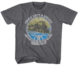 Aerosmith Kids Shirt Train Kept A Rollin Tour 1974 Grey T-Shirt
