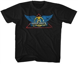 Aerosmith Kids Shirt Triangle Band Logo Black T-Shirt