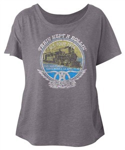 Aerosmith Ladies Shirt Train Kept A Rollin Tour 1974 Grey Dolman T-Shirt