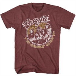 Aerosmith Shirt Get Your Wings US Tour 1974 Maroon T-Shirt