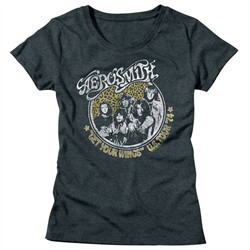 Aerosmith Shirt Juniors Get Your Wings US Tour 1974 Dark Grey T-Shirt