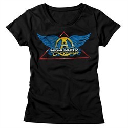 Aerosmith Shirt Juniors Triangle Band Logo Black T-Shirt