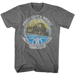 Aerosmith Shirt Train Kept A Rollin Tour 1974 Grey T-Shirt