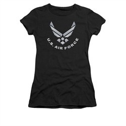 Air Force Shirt Juniors Logo Black T-Shirt