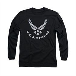 Air Force Shirt Logo Long Sleeve Black Tee T-Shirt