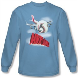 Airplane Shirt Logo Long Sleeve Carolina Blue Tee T-Shirt