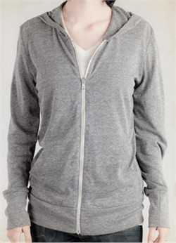 Alternative Apparel Full Zip Hoodie Sweatshirt Eco Grey Heather Hoody