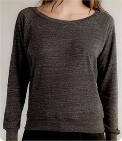 Alternative Apparel Ladies T-shirt Slouchy Eco-Heather Black Tee Shirt