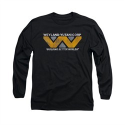 Alien Shirt Weyland Corp Long Sleeve Black Tee T-Shirt