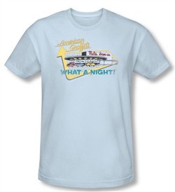 American Graffiti Slim Fit T-shirt Mel's Drive In Adult Blue Shirt