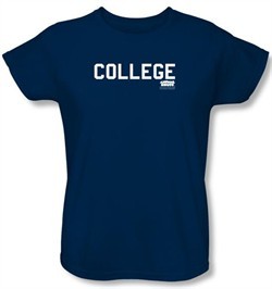 Animal House Ladies T-shirt Movie College Navy Blue Tee Shirt