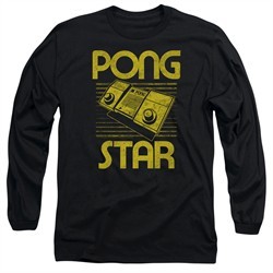 Atari Long Sleeve Shirt Pong Star Black Tee T-Shirt