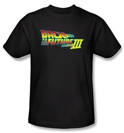 Back To The Future III T-shirt Movie Logo Adult Black Tee Shirt