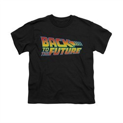 Back To The Future Shirt Kids Logo Black Youth Tee T-Shirt