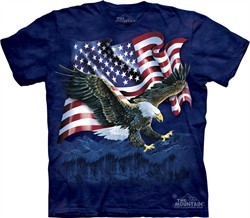 Bald Eagle Shirt Tie Dye Talon American Flag T-shirt Adult Tee