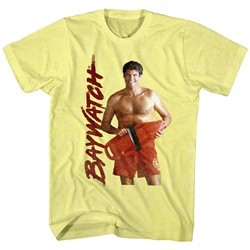 Baywatch Shirt Lifeguard Hoff Yellow T-Shirt