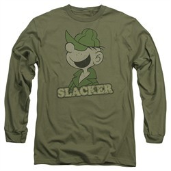 Beetle Bailey Long Sleeve Shirt Slacker Military Green Tee T-Shirt