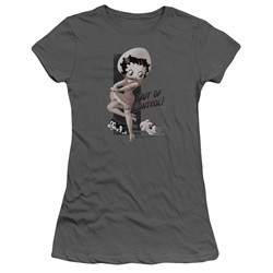 Betty Boop Juniors Shirt Out Of Control Charcoal T-Shirt