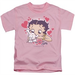Betty Boop Kids Shirt Puppy Love Pink T-Shirt