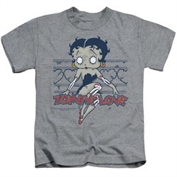 Betty Boop Kids Shirt Zombie Pinup Athletic Heather T-Shirt