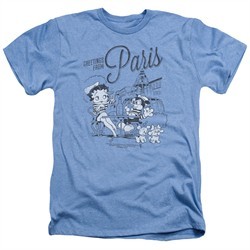 Betty Boop Shirt Greetings From Paris Heather Light Blue T-Shirt