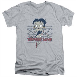 Betty Boop Slim Fit V-Neck Shirt Zombie Pinup Athletic Heather T-Shirt
