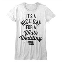 Billy Idol Shirt Juniors A Nice Day For a White Wedding White T-Shirt
