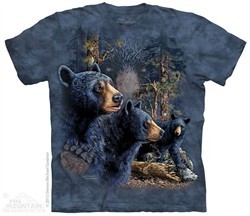 Black Bears Shirt Tie Dye Adult T-Shirt Tee