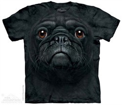 Black Pug Shirt Tie Dye Adult T-Shirt Tee