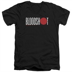 Bloodshot Shirt Slim Fit V-Neck Logo Black T-Shirt