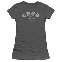 CBGB Shirt Juniors Logo Charcoal T-Shirt