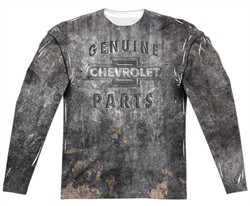 Chevy Long Sleeve Genuine Parts Metal Bowtie Sublimation Shirt Front/Back Print