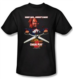 Child's Play 2 T-shirt Movie Chucky's Back Adult Black Tee Shirt