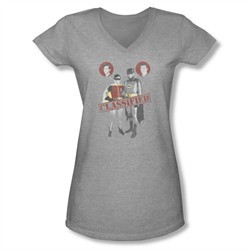 Classic Batman Shirt Juniors V Neck Classified Athletic Heather T-Shirt